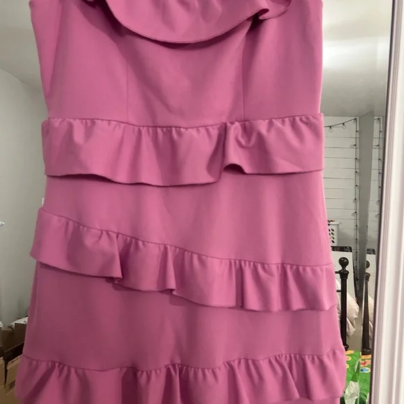 Show Me Your MuMu Asymmetrical Pink Ruffle Dress - Picture 2 of 5
